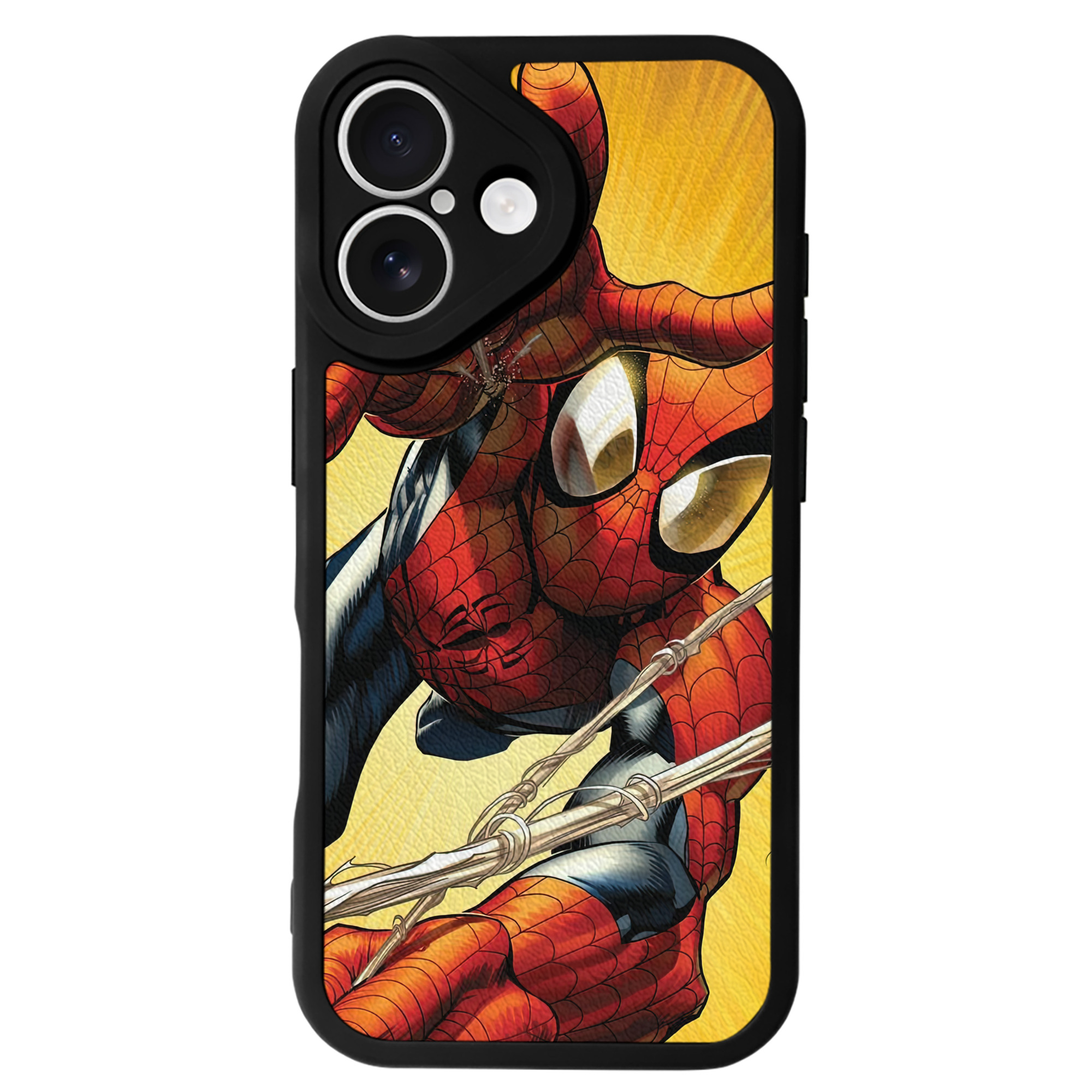 （画像用） Spider Man スパイダーマン 【iPhone 16シリーズ対応】シリコンスマホケース（レザー調） 材質：シリコン